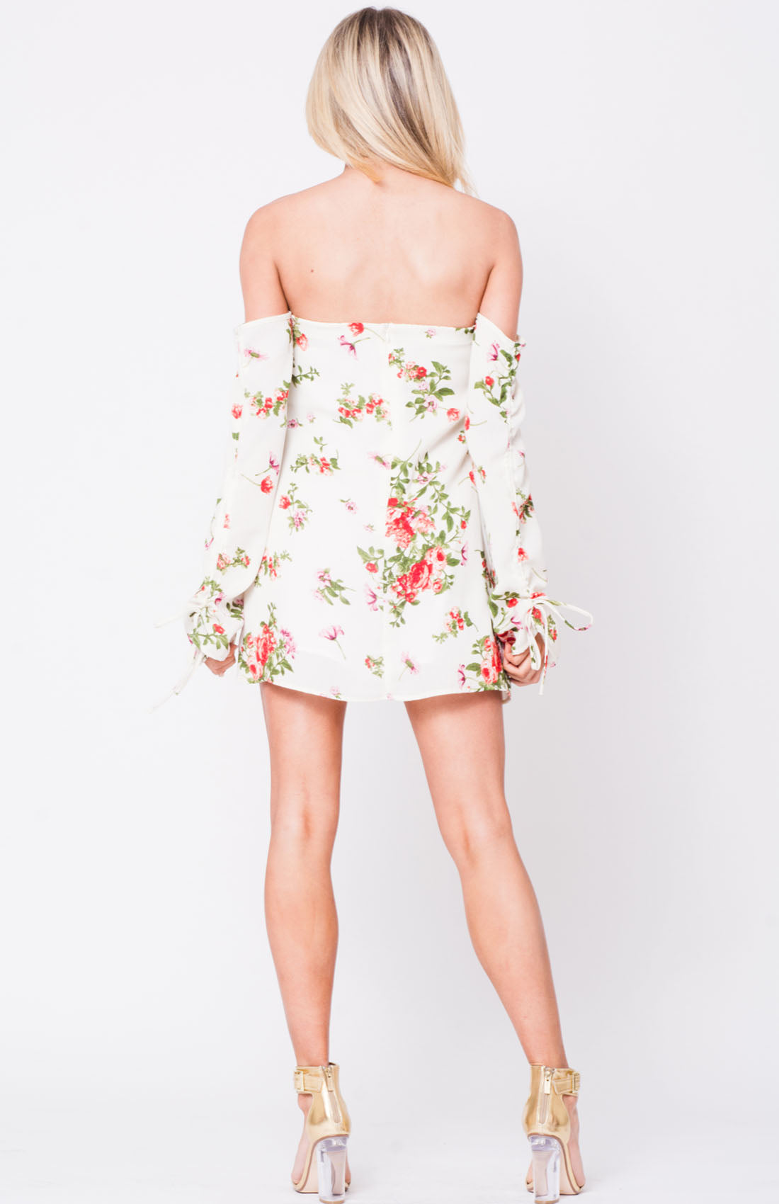 Ronni Floral Off-The-Shoulder Mini Dress