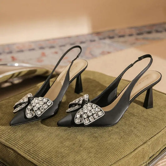 Chaussures Femmes Luxe Rhinestone Silk Pumps