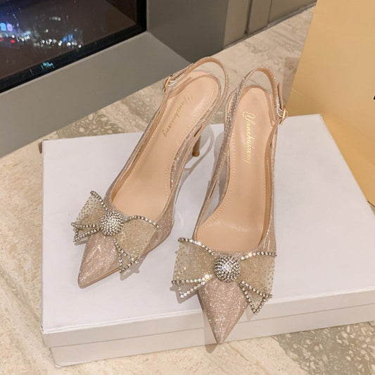 Elegant Closed-Pointed Toe Slingback Pumps