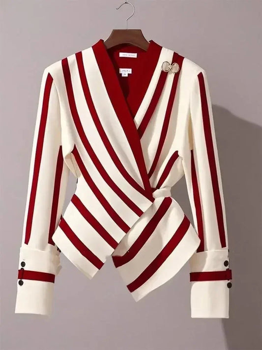Long Sleeve Candy-Striper Blouse
