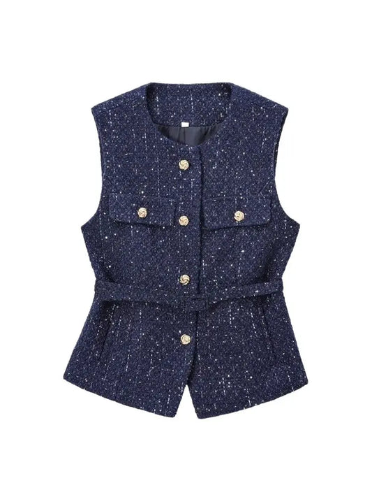 Vintage-Inspired Classy Tweed Waistcoat
