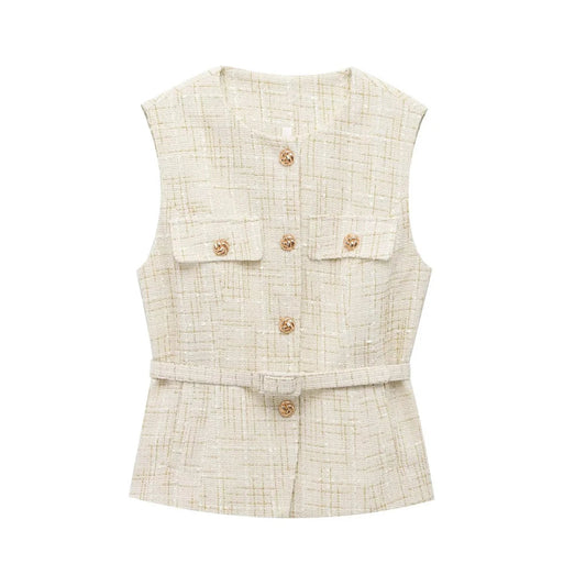 Vintage-Inspired Classy Tweed Waistcoat
