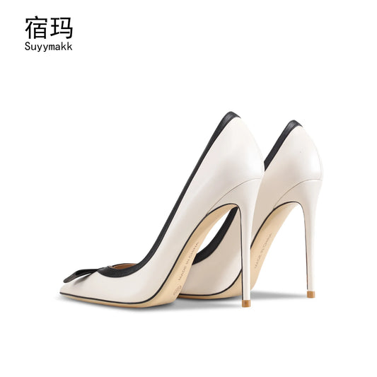 Bow-knot Pointed-Toe Ladies Stiletto Pumps
