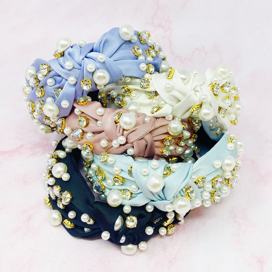 My Winslet-Jeweled Satin Headband