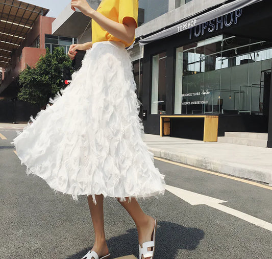 Fringed Midi Skirt and Fairy Long Skirt