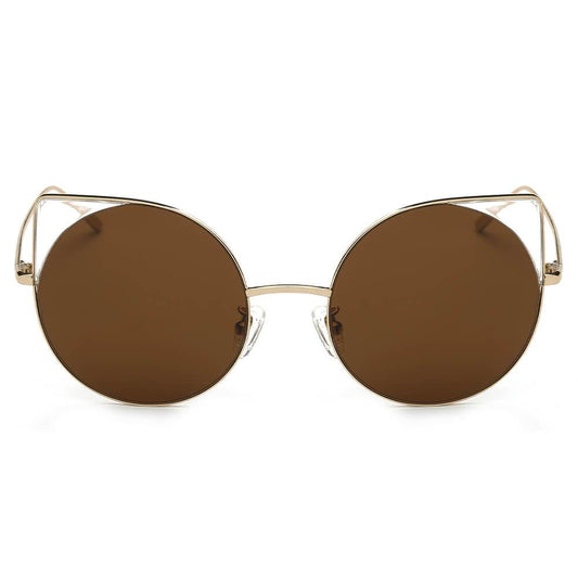 Dublin Mirrored Lens Round Cat Eye Sunglasses