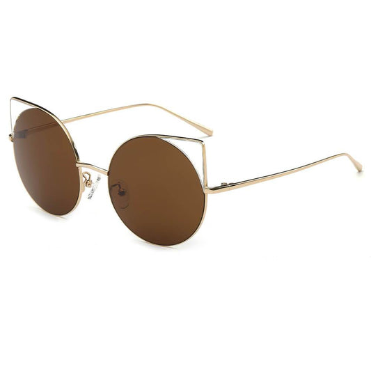 Dublin Mirrored Lens Round Cat Eye Sunglasses