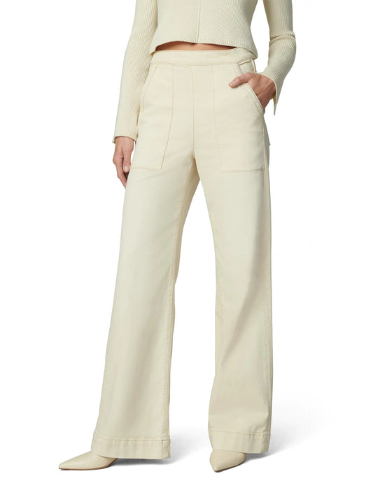 Joes Jeans Womens The Side Zip Wide Leg Pant Creme Brulee