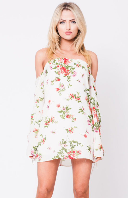 Ronni Floral Off-The-Shoulder Mini Dress