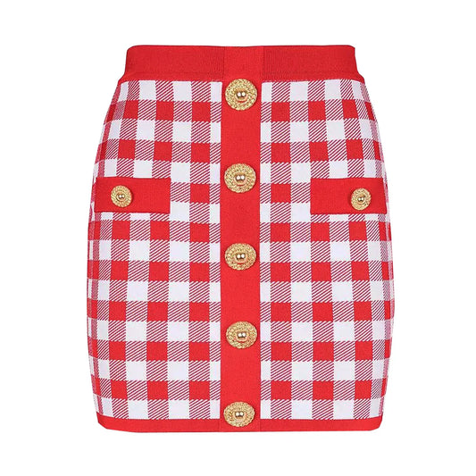 New Tweed Plaid Mini Skirt