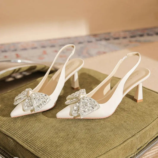 Chaussures Femmes Luxe Rhinestone Silk Pumps