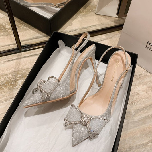 Elegant Closed-Pointed Toe Slingback Pumps