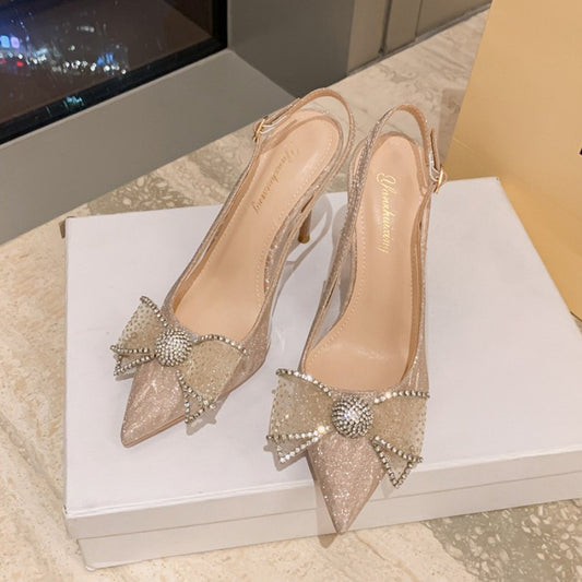 Elegant Closed-Pointed Toe Slingback Pumps
