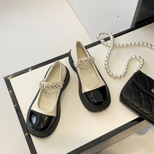 Retro Thick-Heel Leather Shoes