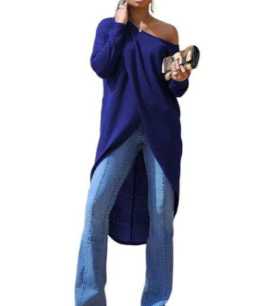 Casual Long Sleeve Off-Shoulder Dress Top