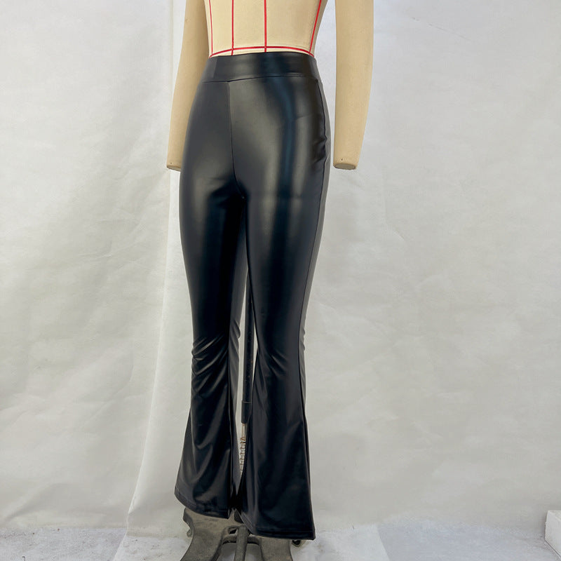 New High Waist PU Leather Pants