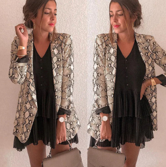 Snake Print Blazer Jacket