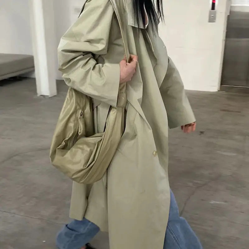 Women's Fashionable Lapel Trench Coat