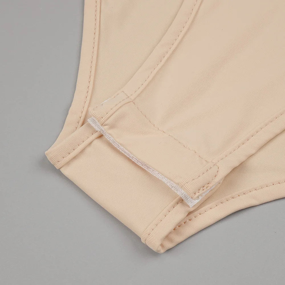 Luxury Long Sleeve Pearl White Bodycon Set Jumpsuit