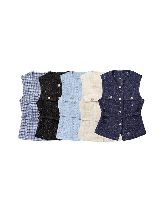 Vintage-Inspired Classy Tweed Waistcoat