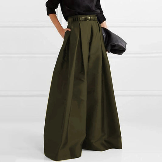 Stylish Urban-Casual High-Waist Solid Color Wide Leg Pants