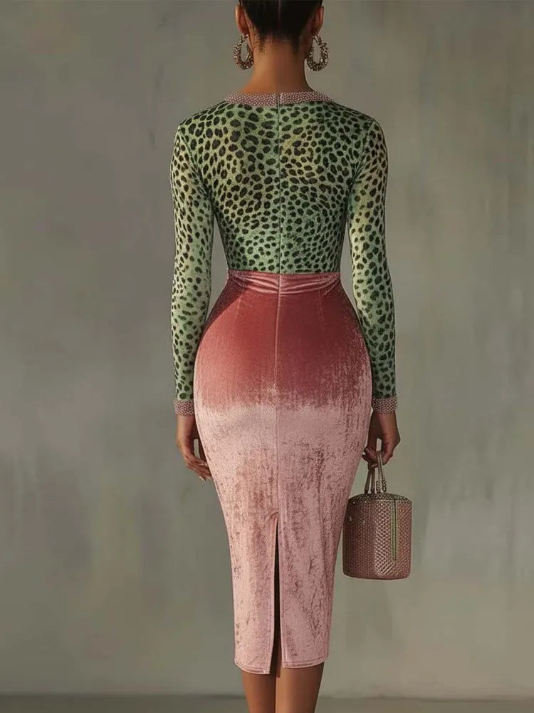 New Comfortable Casual V-neck Stitching Slim Wrap