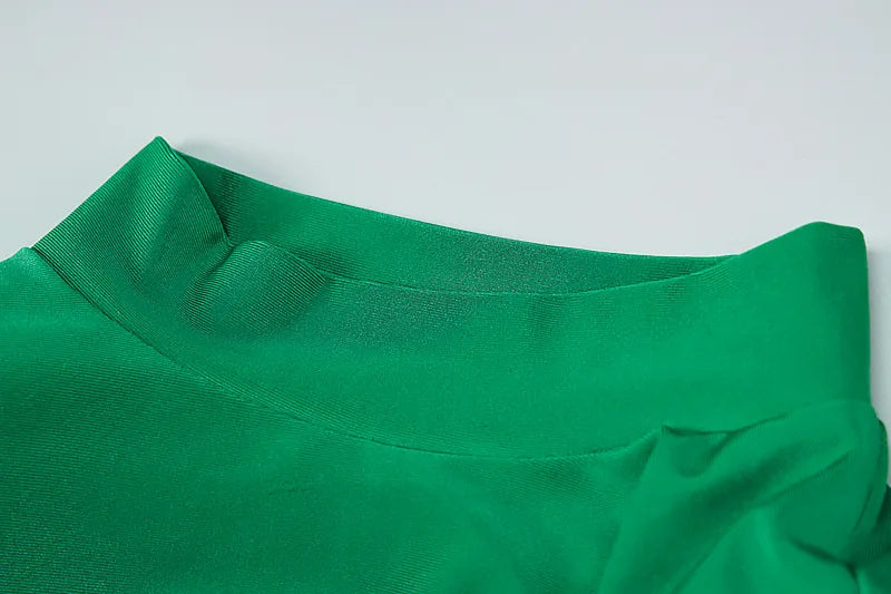 Shoulder Padded Long Sleeve Bodycon Maxi