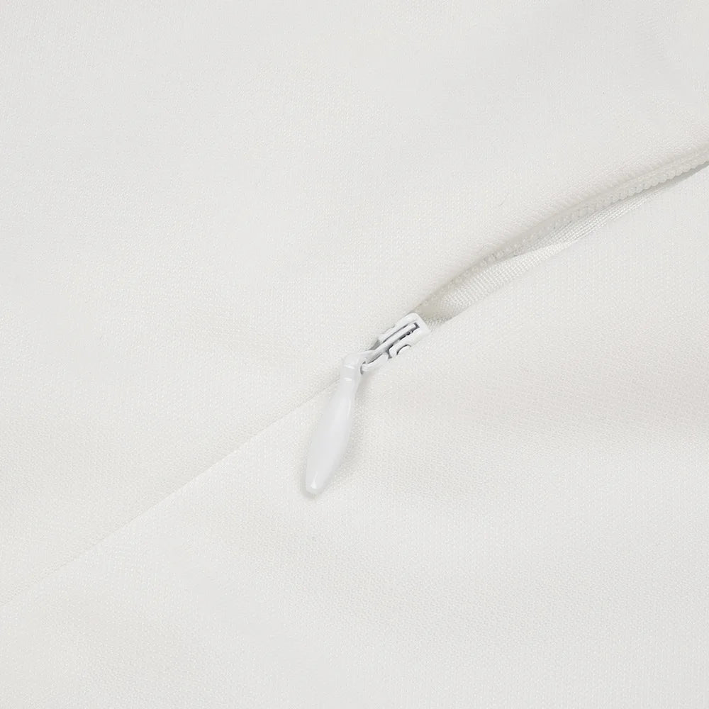 Luxury Long Sleeve Pearl White Bodycon Set Jumpsuit