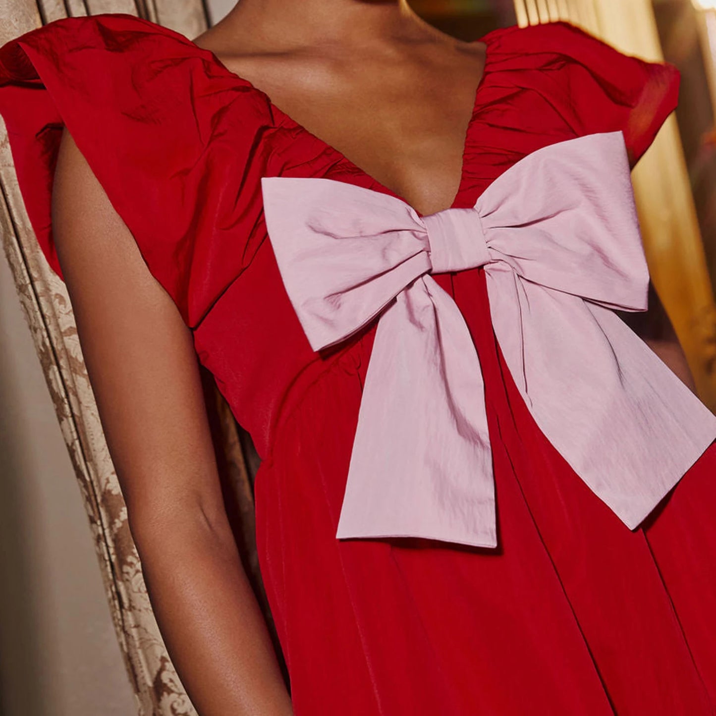 Y2K Bow Babydoll Mini Dress