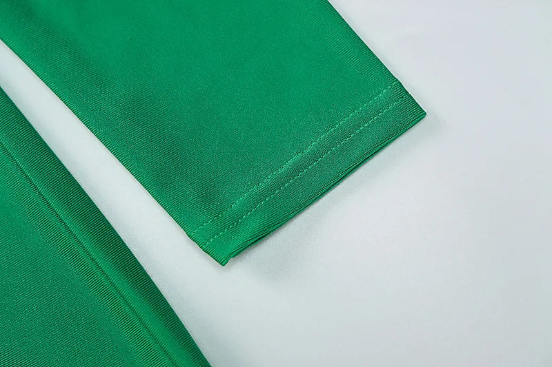 Shoulder Padded Long Sleeve Bodycon Maxi