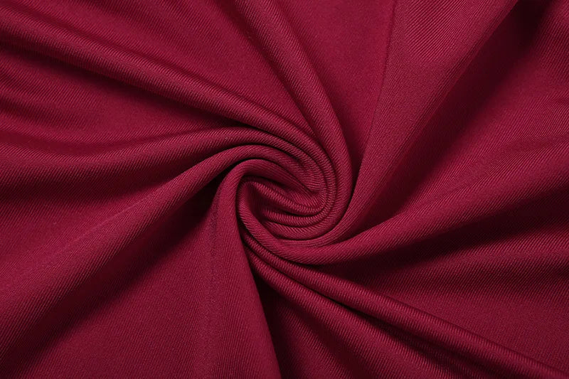 High Neck Pleated Waist Slim Bodycon Long Sleeve Dress