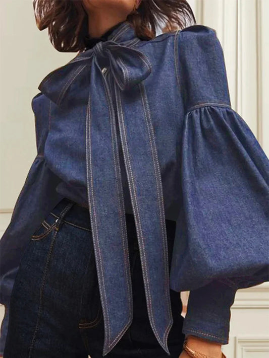 Gymystars New Imitation Denim Blouse Top