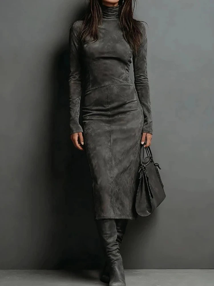 2025 Vintage-Inspired Slim Fit Long Sleeve Dress