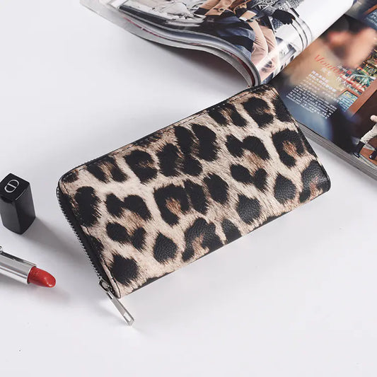 Bright Leather Long Zipper Wallet with Clutch