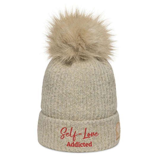 Self-Love Addicted Columbia Pom-Pom Beanie With Embroidery