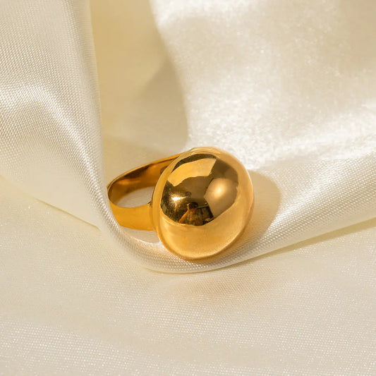 Gold Stainless Steel Statement Ring