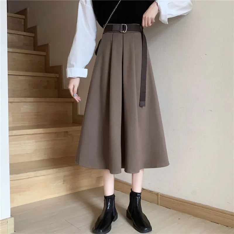 High Waist Retro Midi Skirt