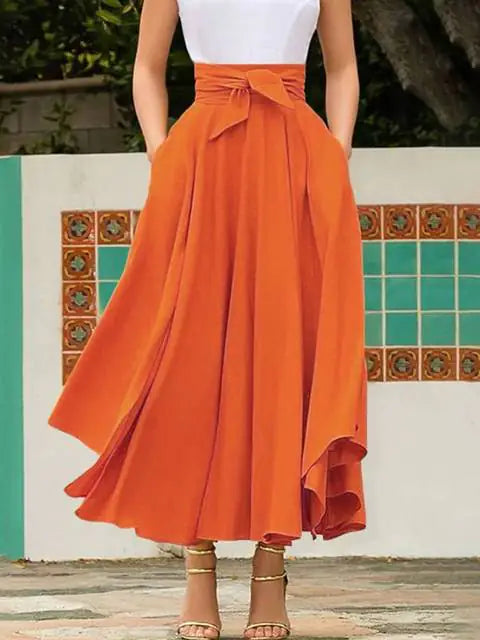 Elegant High-Waisted Bohemian Skirt