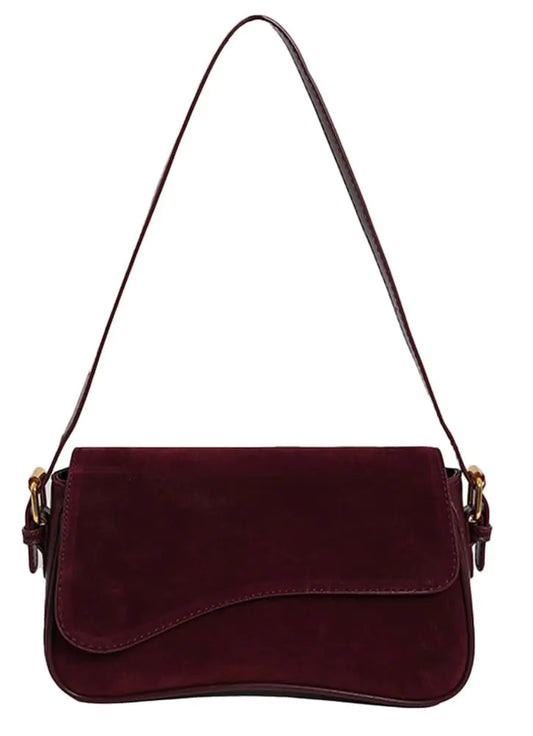 Suede Crossbody Bag with Removable Straps
