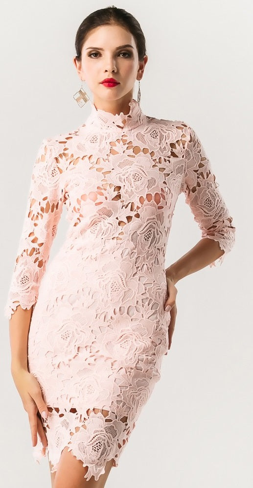 Vintage Pink Cut Out Dress