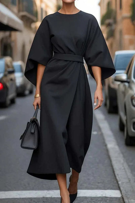 Oversized Sleeve Midi Dress